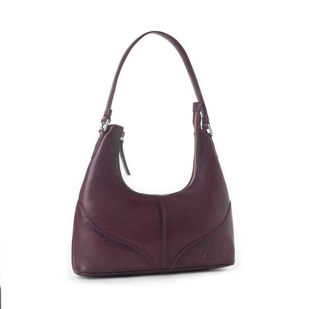 Myra Zidana Winchester Loop Veg Tanned Leather Shoulder Bag in Saddle Rose