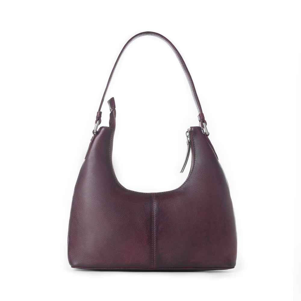 Myra Zidana Winchester Loop Veg Tanned Leather Shoulder Bag in Saddle Rose