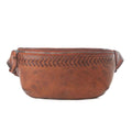 Myra Zidana Amarillo Handstitched Veg Tanned Leather Fanny Pack in Crimson Storm