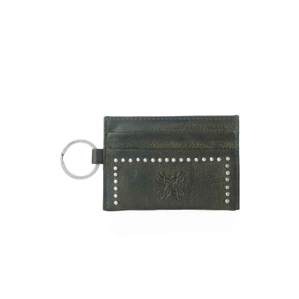 Myra Zidana Steelhoof Studded Veg Tanned Leather Wallet in Ranch Pine