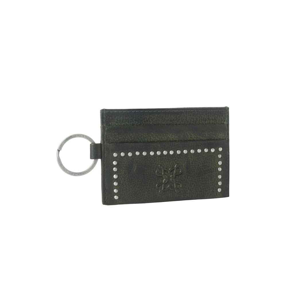 Myra Zidana Steelhoof Studded Veg Tanned Leather Wallet in Ranch Pine