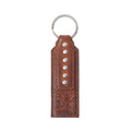 Myra Zidana Highland Studded Veg Tanned Leather Keyfob in Crimson Dust