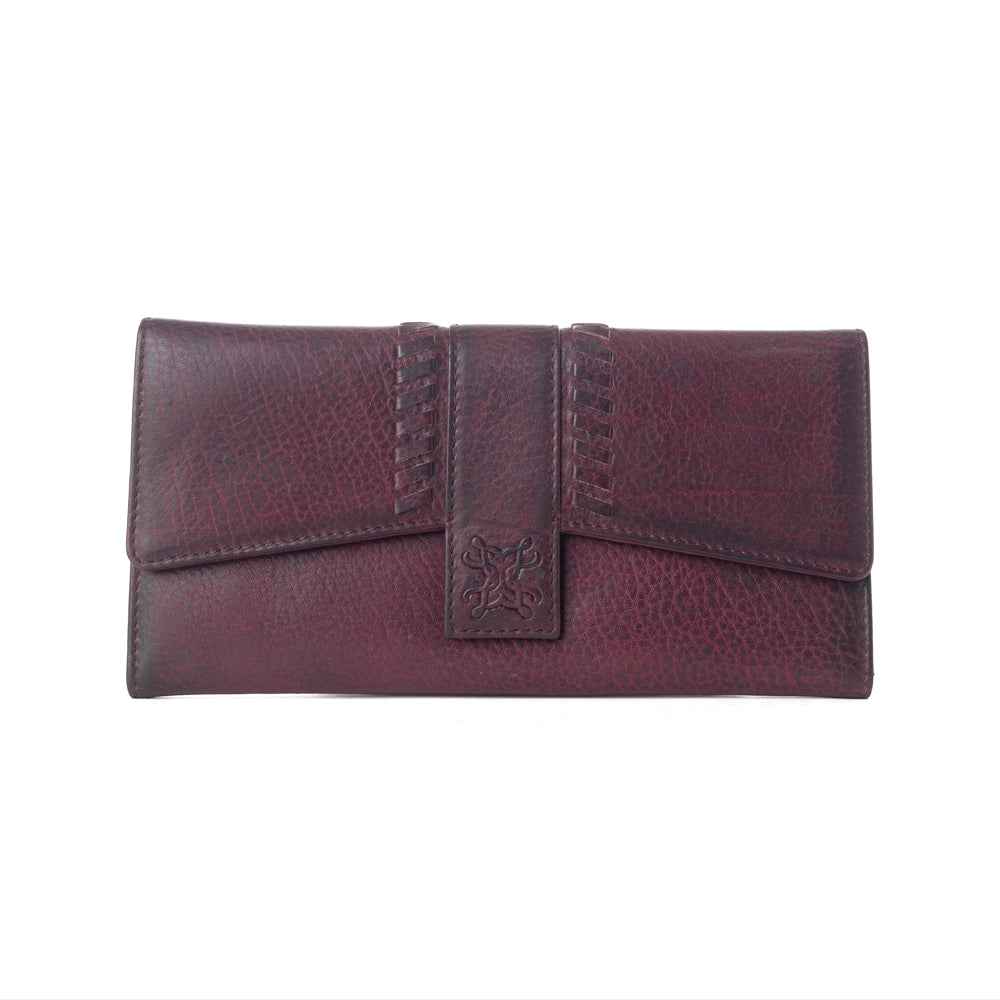 Myra Zidana Santa Fe Woven Veg Tanned Leather Wallet in Twilight Berry