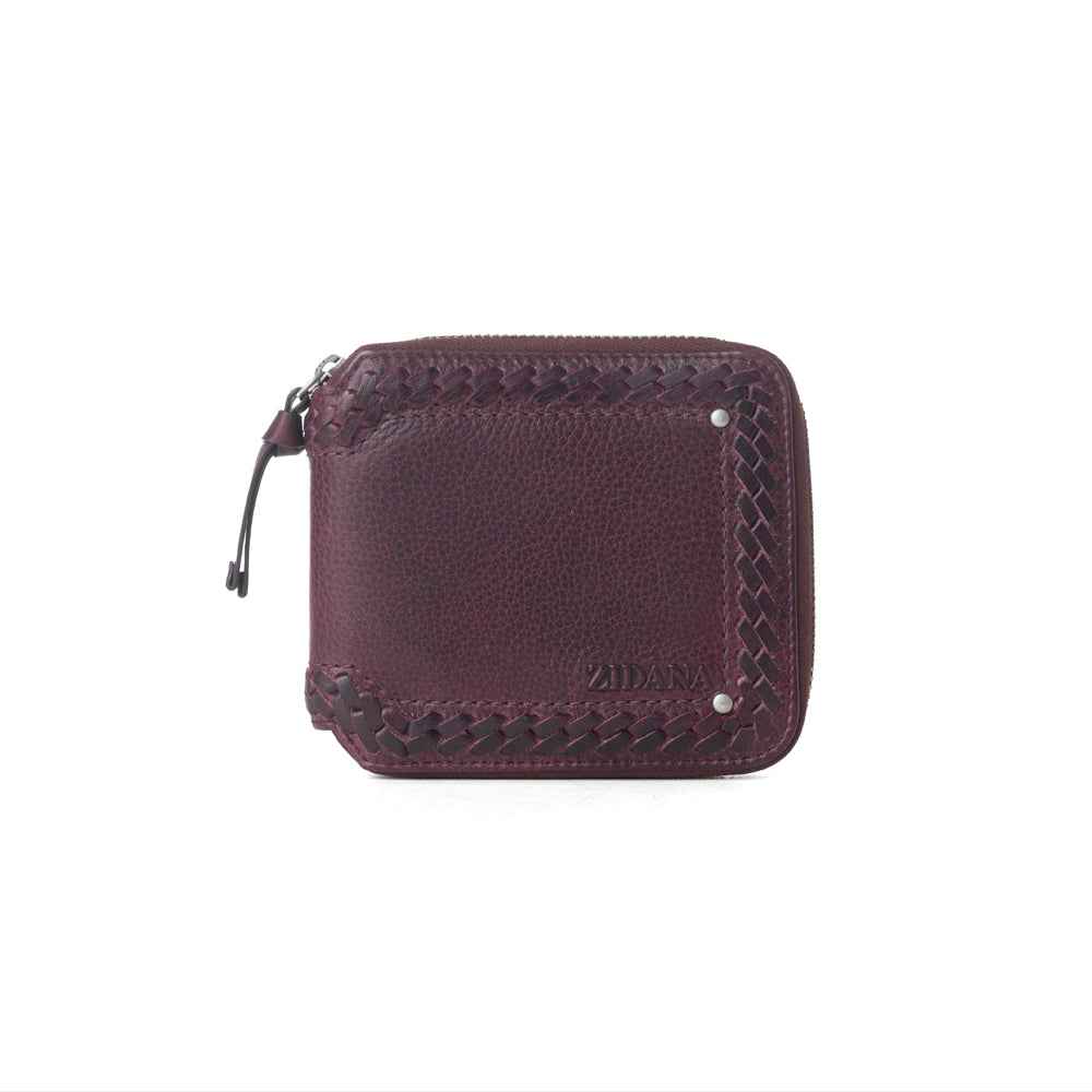 Myra Zidana Dante Men's Veg Tanned Leather Wallet in Plumwood