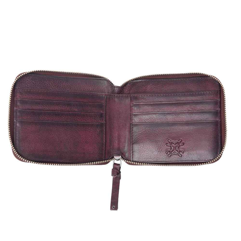 Myra Zidana Dante Men's Veg Tanned Leather Wallet in Plumwood