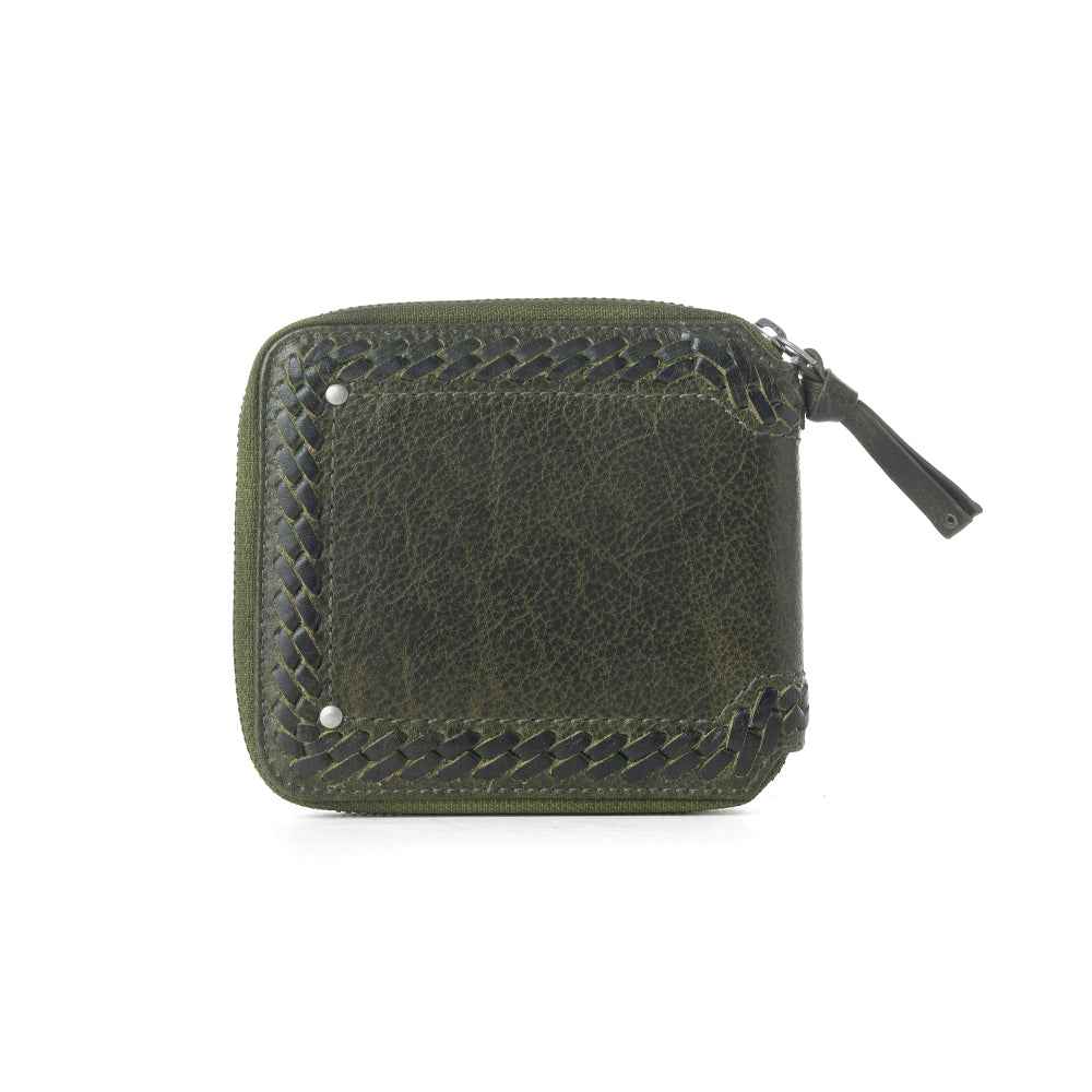 Myra Zidana Dante Men's Veg Tanned Leather Wallet in Army Ivy