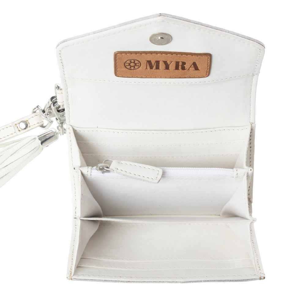 Myra Elise Handtooled Leather Wallet in Western Cyan