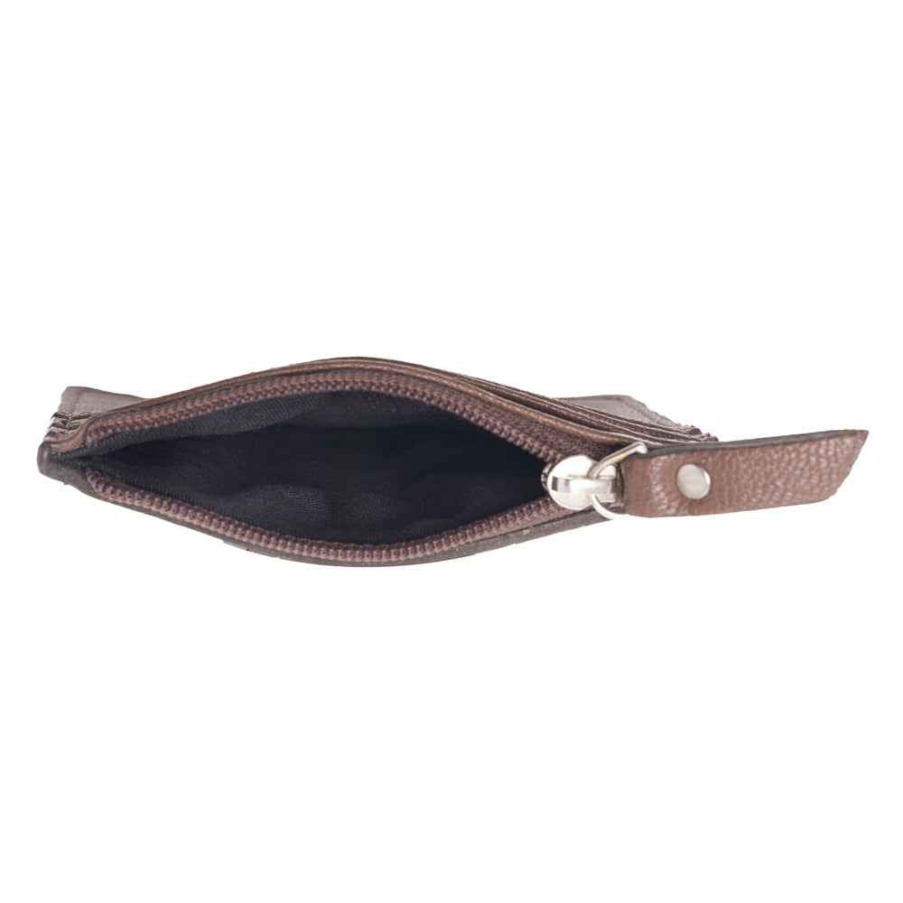 Myra Briar Creek Handtooled Leather Credit Card Holder in Sage Tan