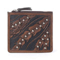 Myra Briar Creek Handtooled Leather Credit Card Holder in Heritage Brown