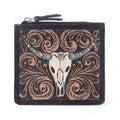 Myra Briar Creek Handtooled Leather Credit Card Holder in Ebony Caramel