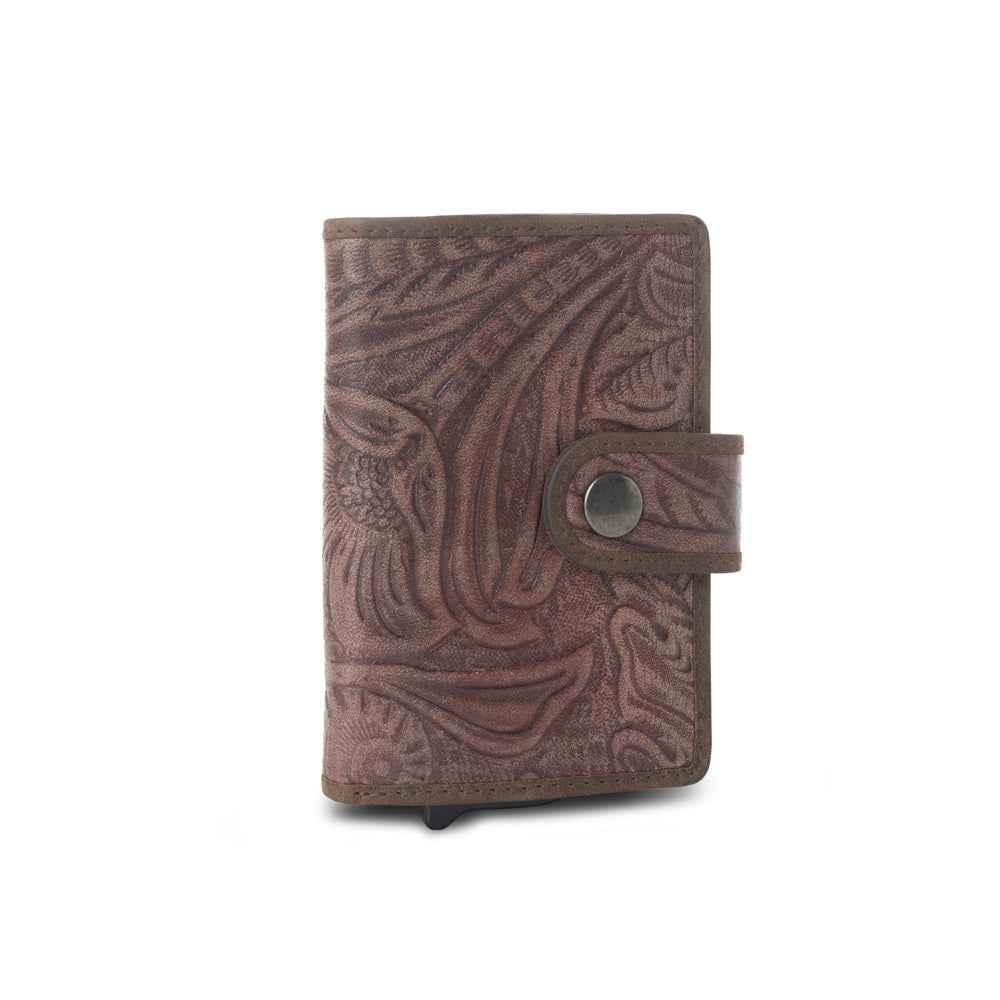 Myra Laredo Trail Leather Credit Card Holder in Smoky Walnut
