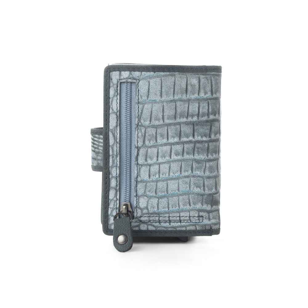 Myra Silver Creek Leather Credit Card Holder in Ashen Grey