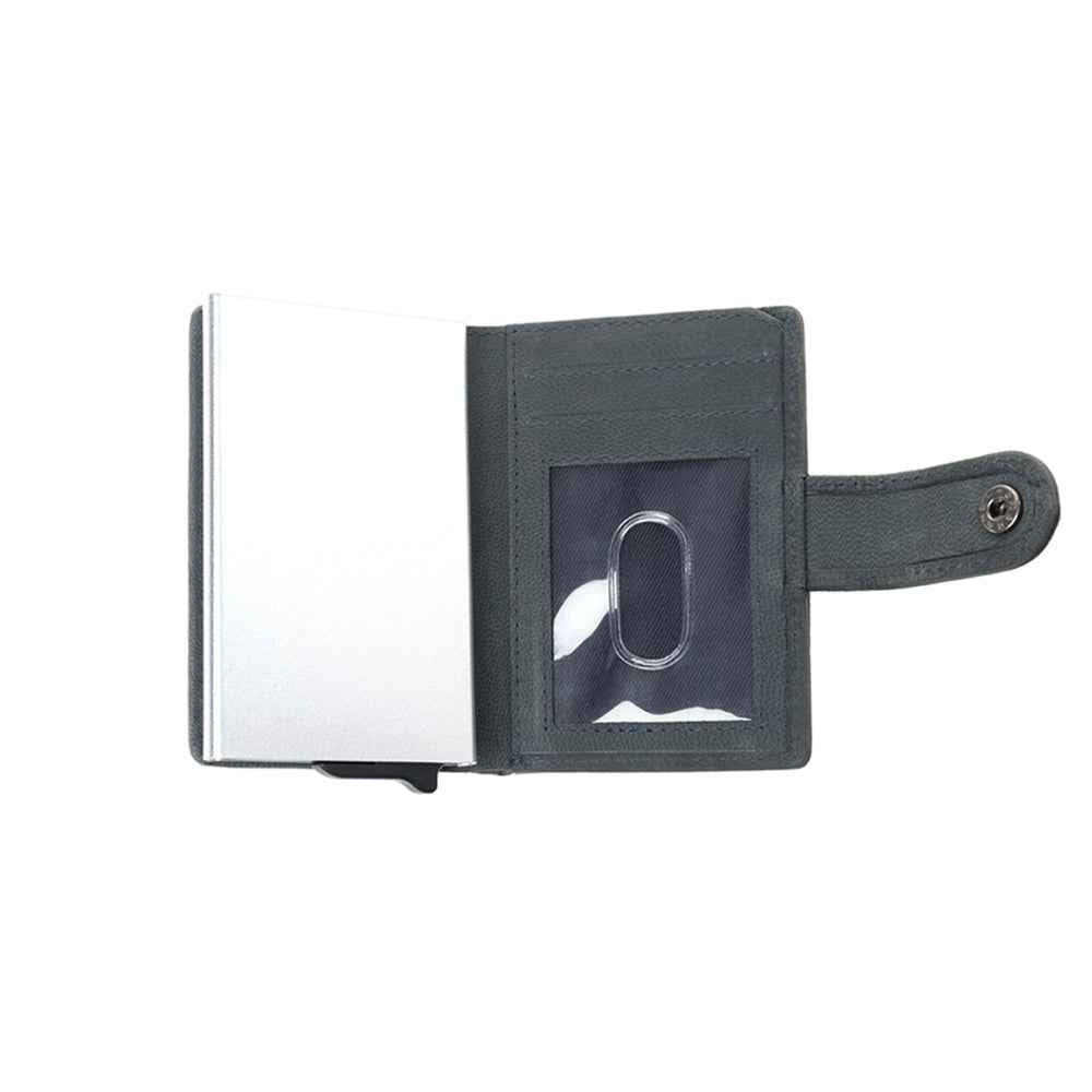 Myra Silver Creek Leather Credit Card Holder in Ashen Grey