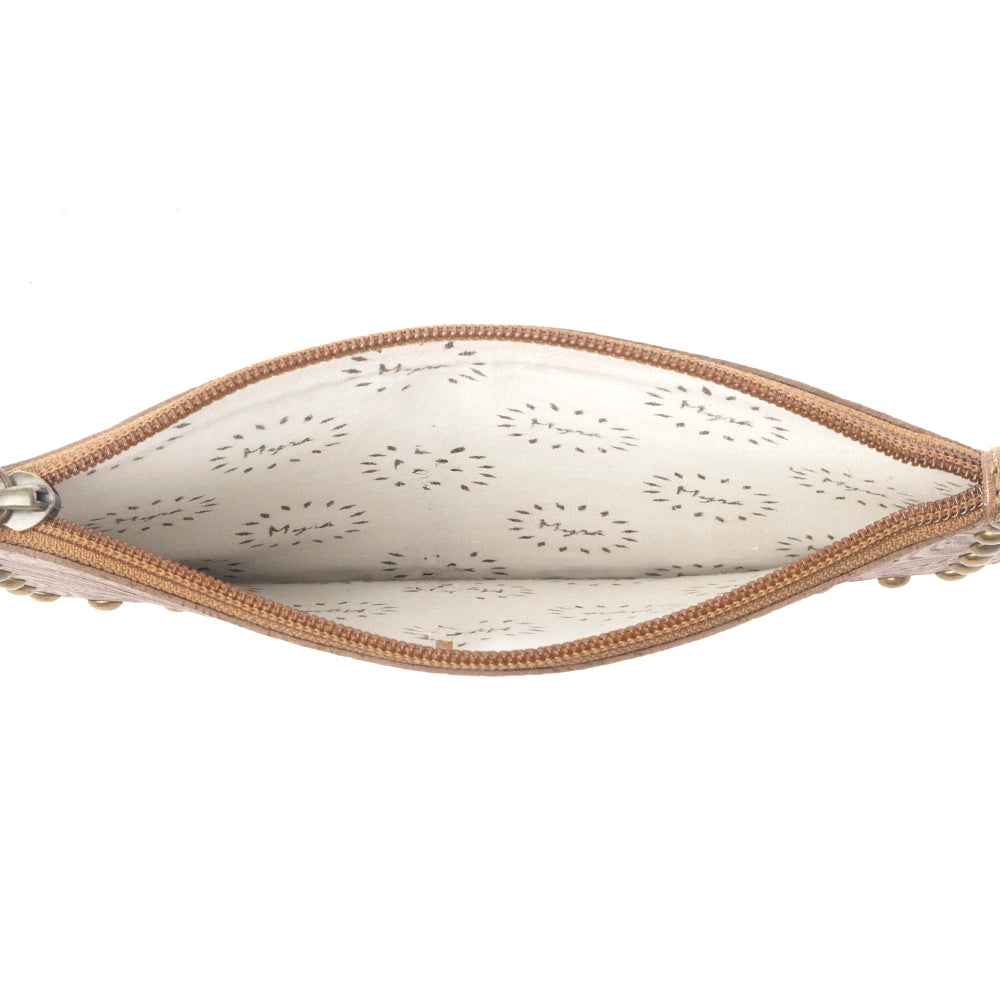Myra Petalwild Western Wallet for Women in tan with embossed detail