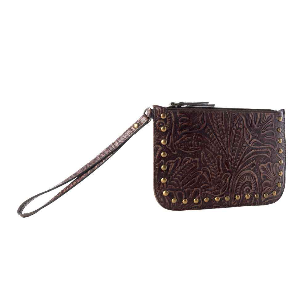 Myra Petalwild Western Wallet for Women in brown with embossed detail