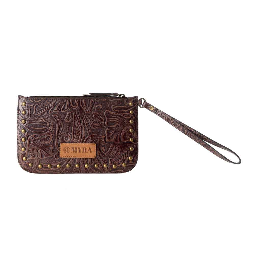 Myra Petalwild Western Wallet for Women in brown with embossed detail