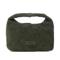 Myra Saddle Weave Genuine Suede Leather Bag in Olive Moss