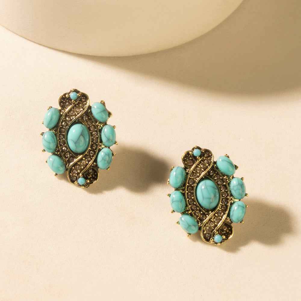 Myra Sage Wind Studs in Desert Turquoise