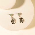 Myra Hide and Halo Earrings in Turquoise