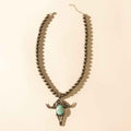 Myra Stone & Horn Chain in Ash Beads