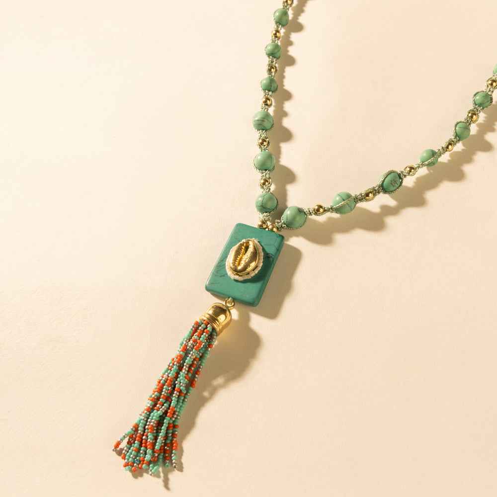 Myra Sun strung beaded necklace in Turquoise