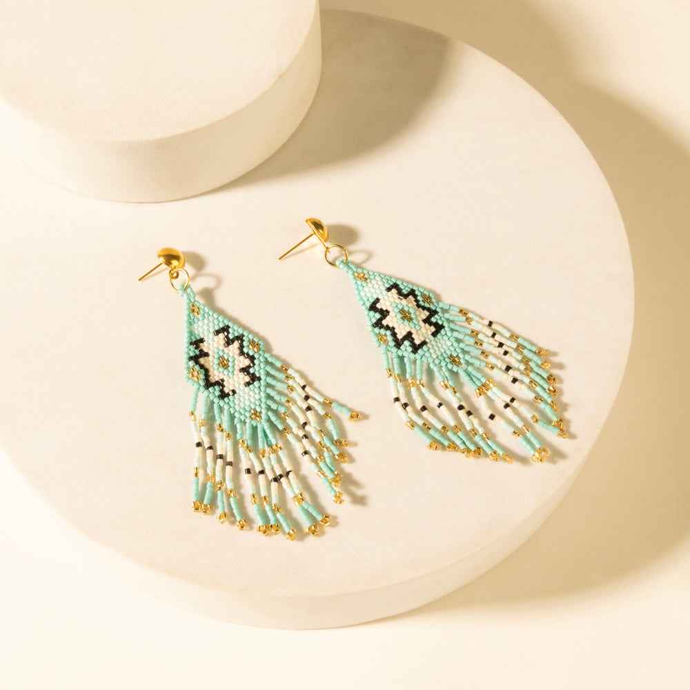 Myra Starfall Fringe Earrings in Turquoise