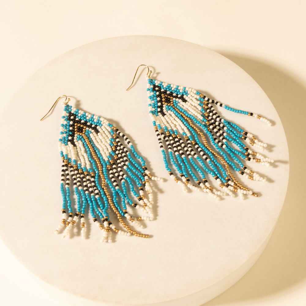 Myra Wildloom Chevron Drops in Riverstone Blue