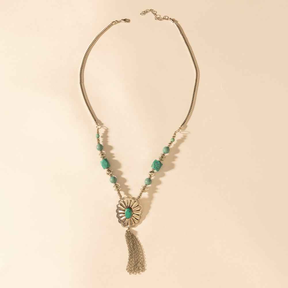 Myra Relic Pendant Necklace in Turquoise Vein