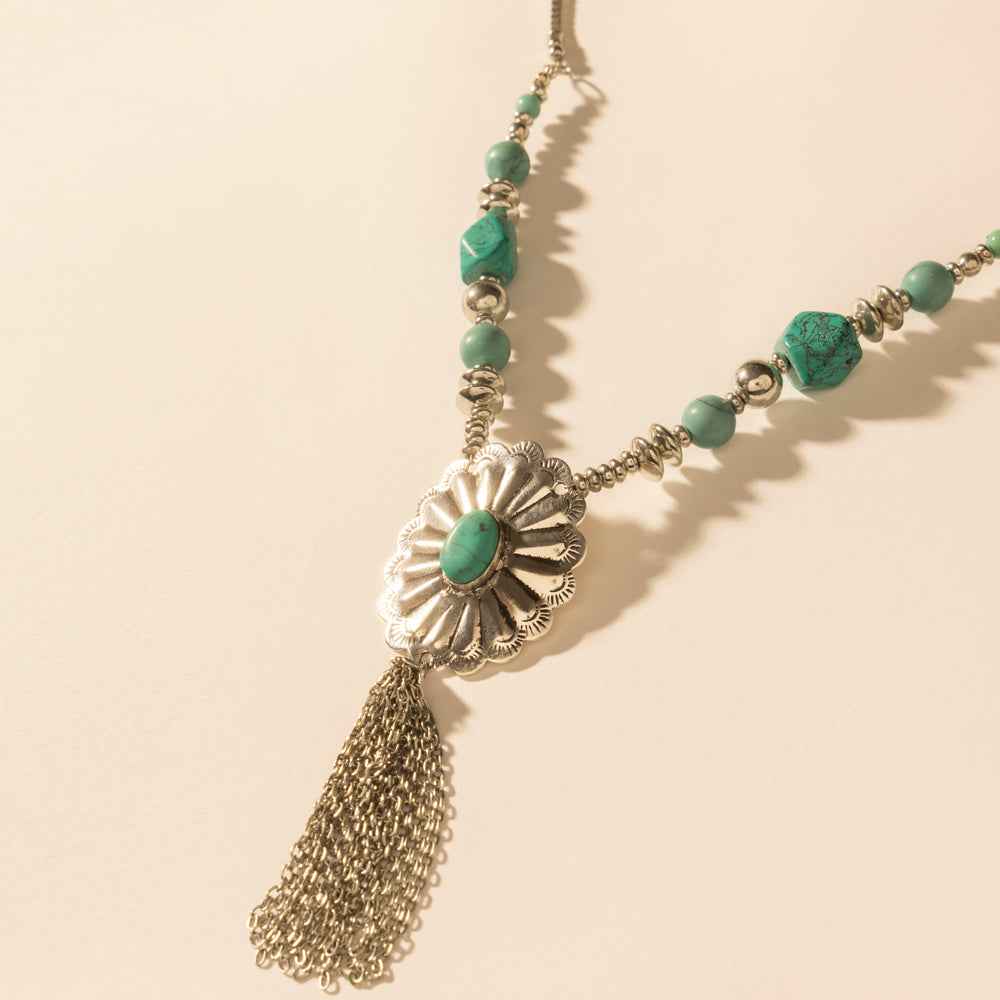 Myra Relic Pendant Necklace in Turquoise Vein