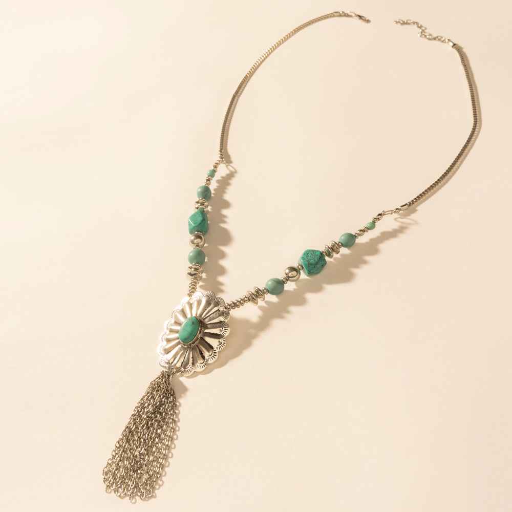 Myra Relic Pendant Necklace in Turquoise Vein