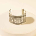 Myra Saddlecrest Engraved Cuff in Antique Frost