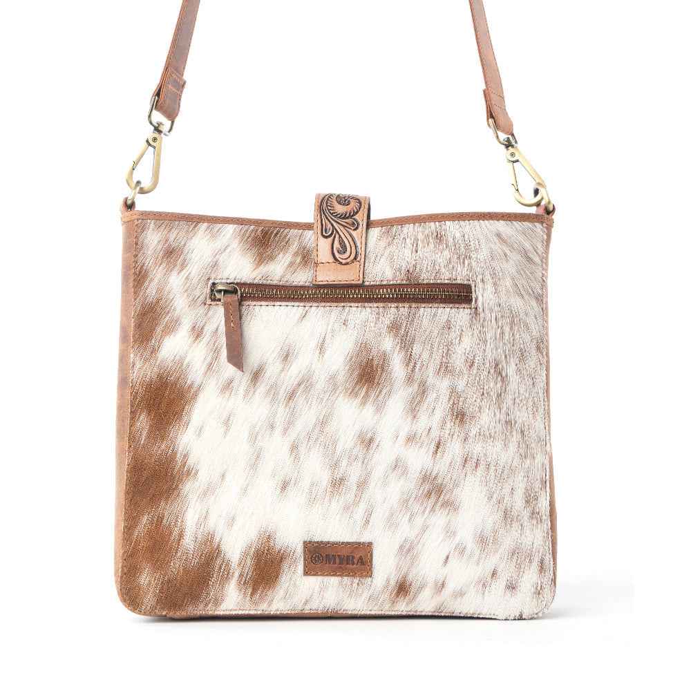 Myra Maple Creek Handtooled Bag in Sandroot Brown