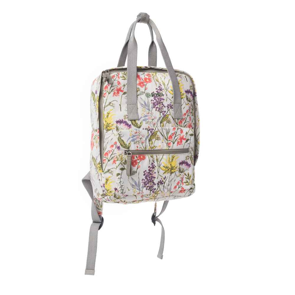 Myra Pine Meadow Cotton & Leather Crossbody Bag in Garden White