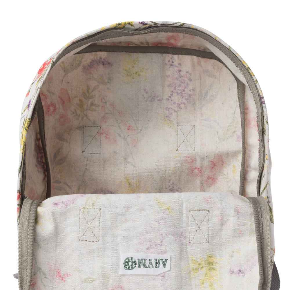 Myra Pine Meadow Cotton & Leather Crossbody Bag in Garden White