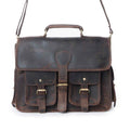 Myra Dust Creek Leather Laptop Bag in Saddle Ember
