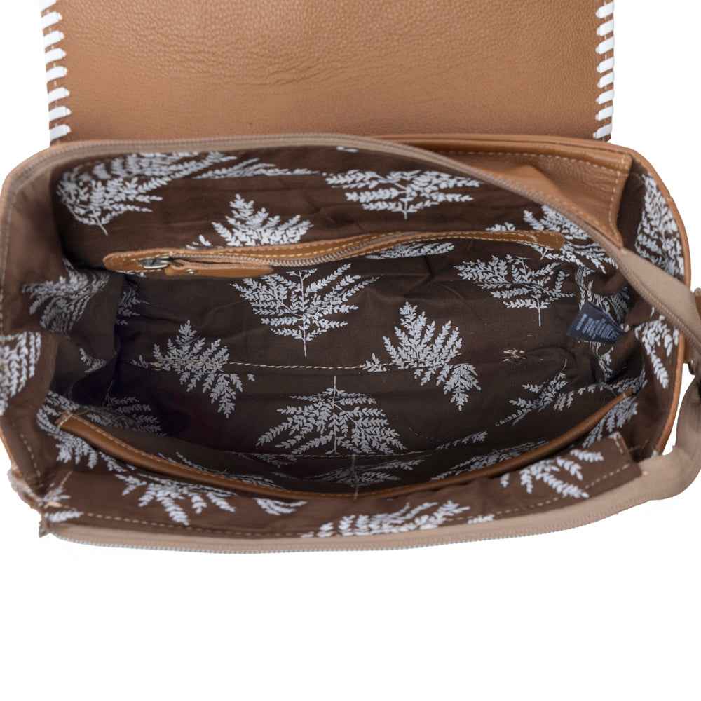 Myra Frontier Drift Hairon Leather Concealed Carry Bag in Canyon Brindle