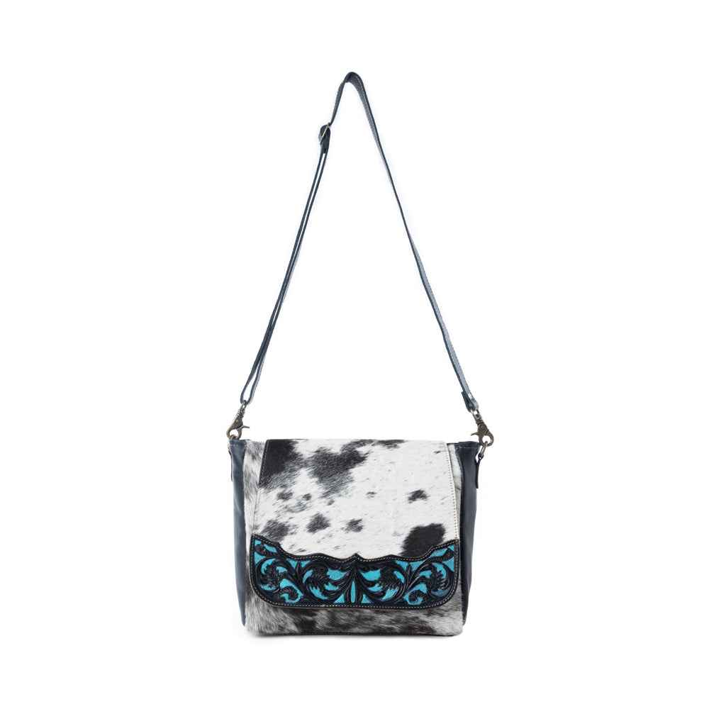 Myra Sagebrush Vale Hairon Leather Concealed Carry Bag in Onyx Frost