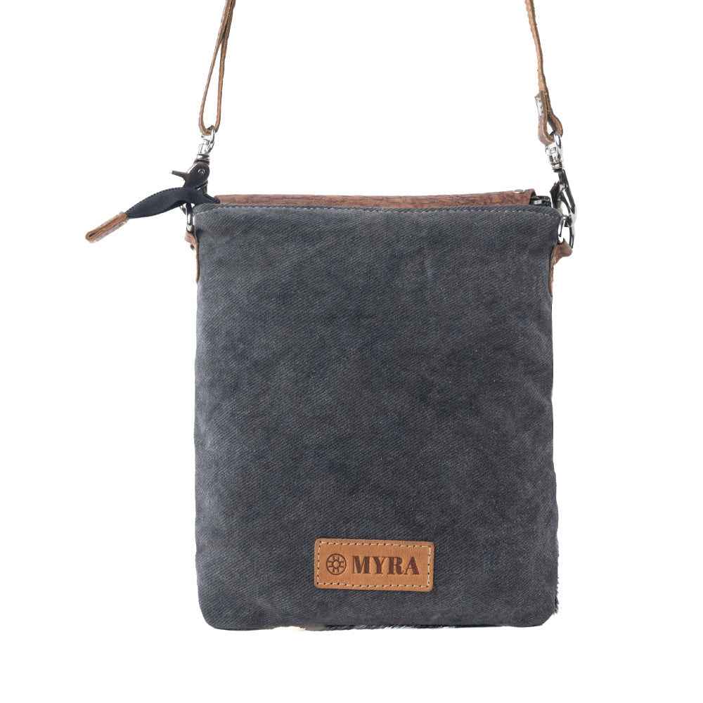 Myra Stonebrook Canvas & Hairon Bag in Spotted Ivory