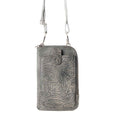 Myra Coyote Bloom Embossed mini sling for Women in sage with floral detail