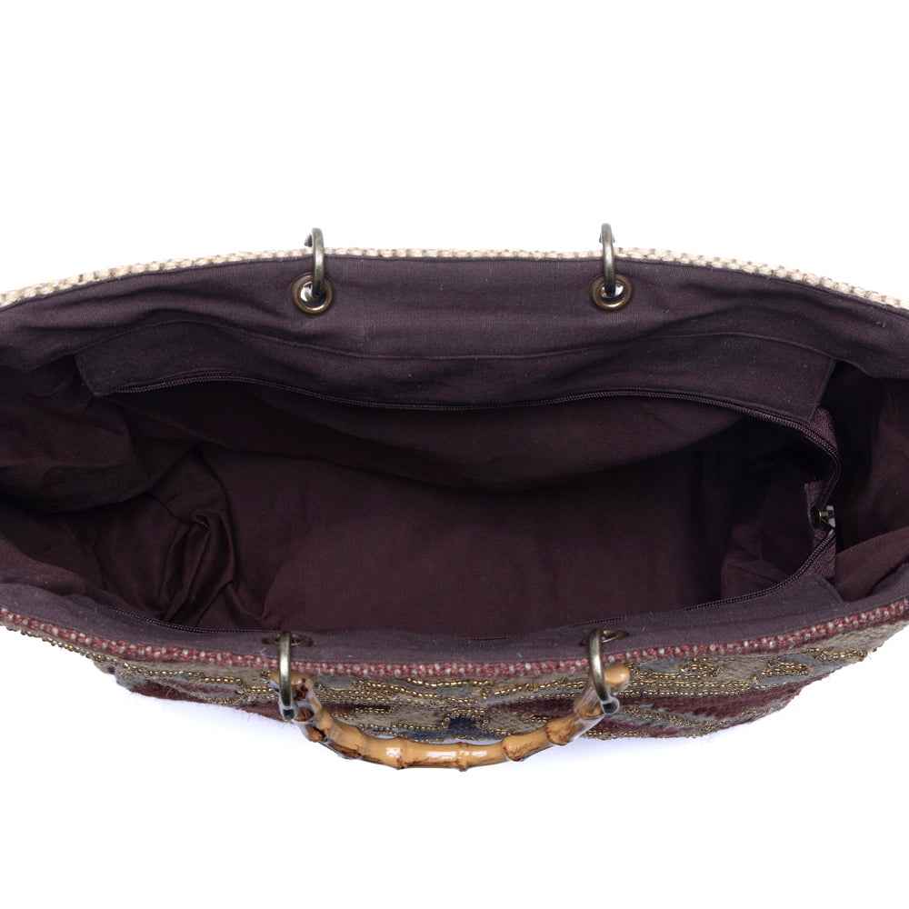 Myra Desert Loom Jute Weekender Bag in Saffron Dune
