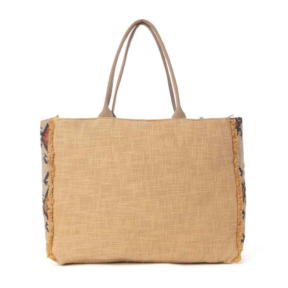 Myra Desert Loom Jute Weekender Bag in Sunbaked Aureate