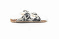 Prairie Winds Fur Comfort Hairon Leather Sandals In Black & White