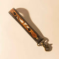 Myra Wildvine Pony Western Handtooled Key Fob in black with hairon detail
