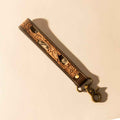 Myra Wildvine Pony Western Handtooled Key Fob in dark brown with hairon detail