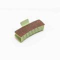 Myra Pinebrook Embossed Leather Hair Clip in Cedar Green