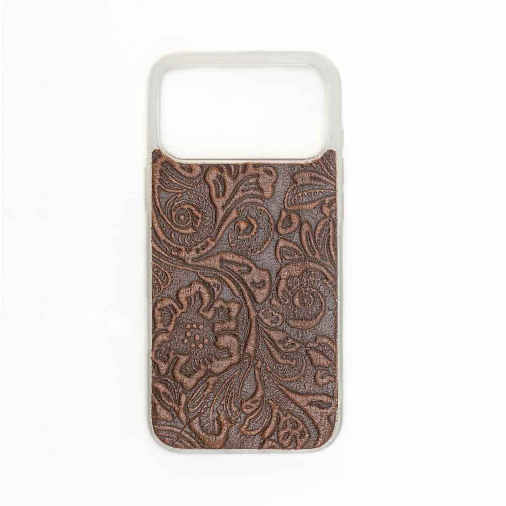 Myra Toolcrest Embossed Leather iPhone 17 Pro Max Mobile Case