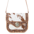 Myra Yellowstone Frontier Ridge Handtooled Bag in Oat Mocha
