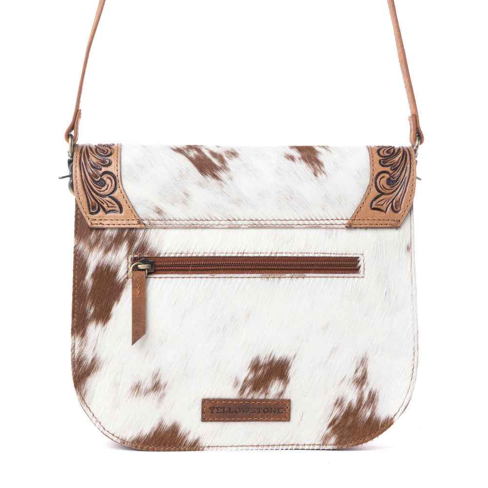 Myra Yellowstone Frontier Ridge Handtooled Bag in Oat Mocha