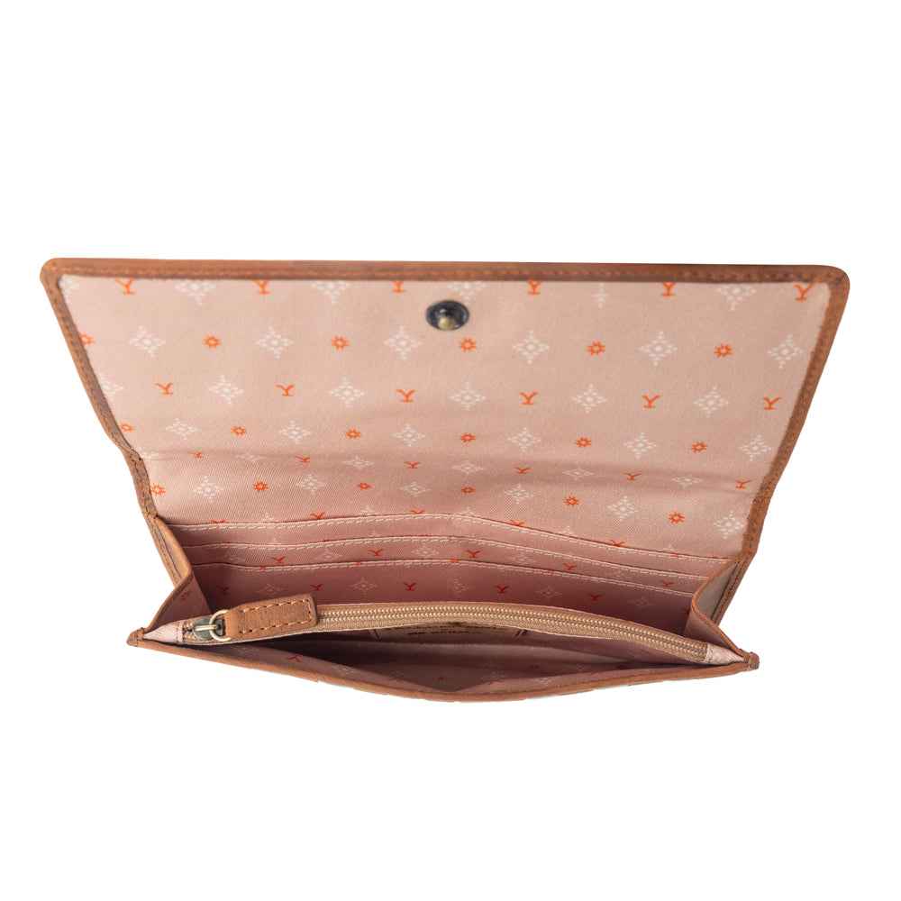 Myra Yellowstone Sienna Stockyard Hairon Leather Women’s Purse in Cream Cocoa