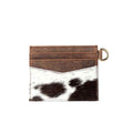 Myra Cowtown Card Holder for Women in black with hair-on detail